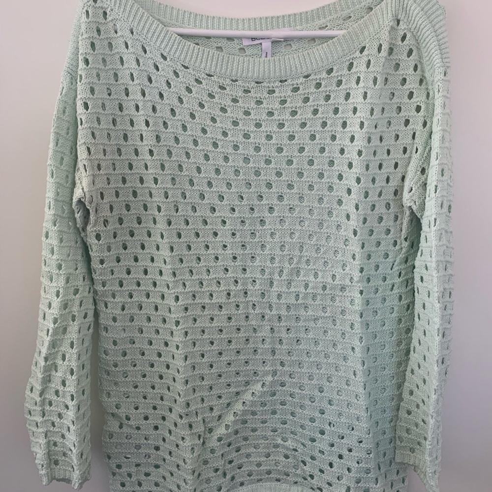 Bcbgeneration Xs/Small Mint Green Mesh Sweater - image 6